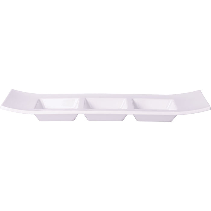 CASUAL Dip-Platte 3-fach, 29 x 9 x 3 cm, Melamin - Weiß