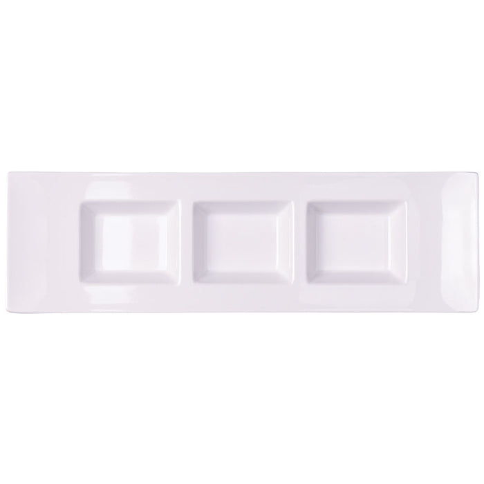 CASUAL Dip-Platte 3-fach, 29 x 9 x 3 cm, Melamin - Weiß