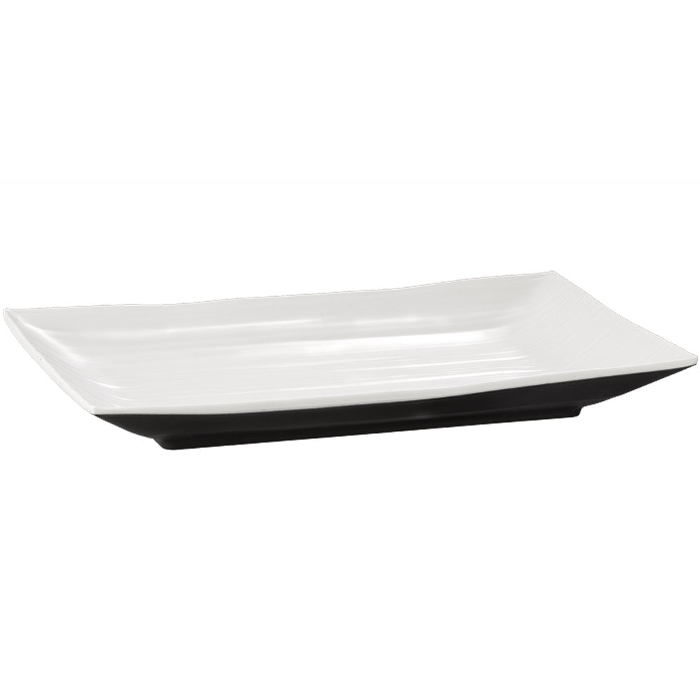 HALFTONE - Platte 24,5 x 15 x 3 cm, Melamin - Schwarz-Weiß