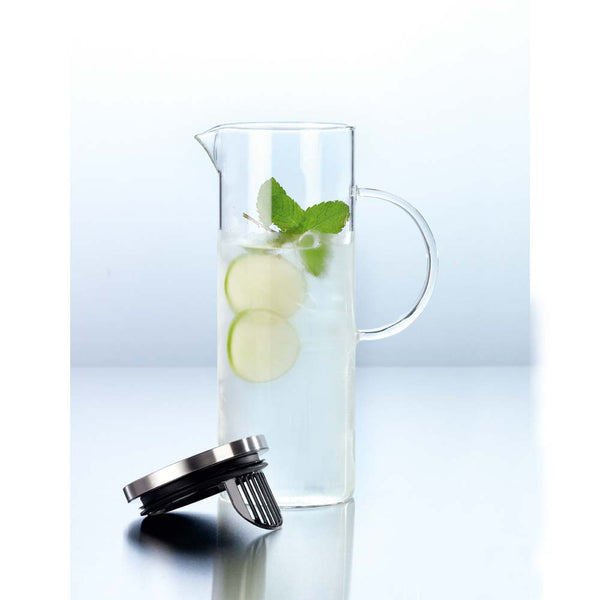 Glaskrug mit Edelstahldeckel - Inhalt 1,5 l