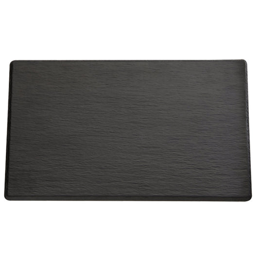 Melaminplatte "Schieferdesign" GN 2/4 - 53 x 16,2 cm - Schwarz)