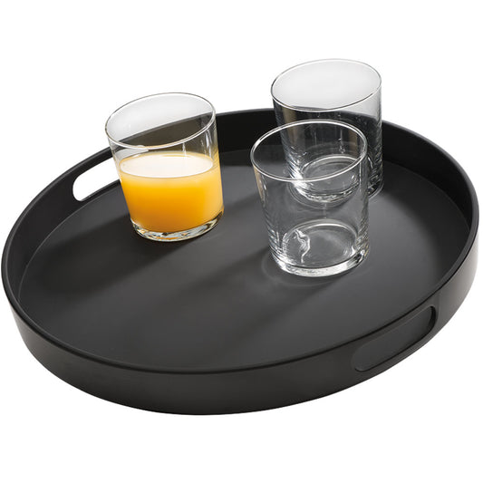 Tablett (Schichtstoff) mit 2 Griffmulden - Ø 35,5 x 4,5 cm - rutschfest