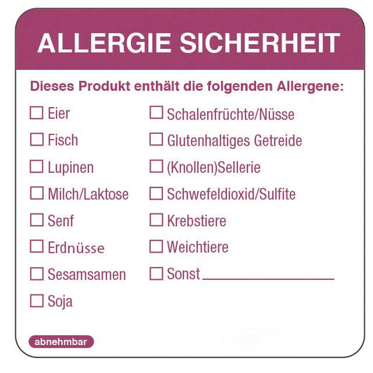 Allergie-Etiketten ablösbar - (500 Stück)