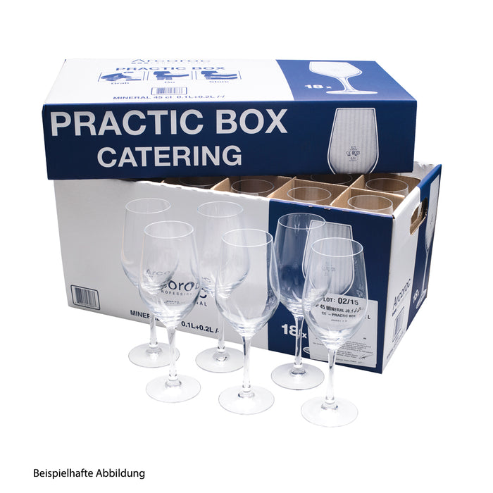 PRACTIC BOX MINERAL Weinglas (18 Stück) -  35 cl - geeicht /-/ 0,1 l  + 0,2 l