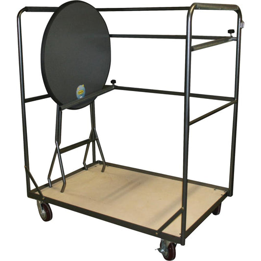Transportwagen für 12 Stehtische - 130 x 90 x 164 cm - Feststeller - zwei Bock- und zwei Lenkrollen