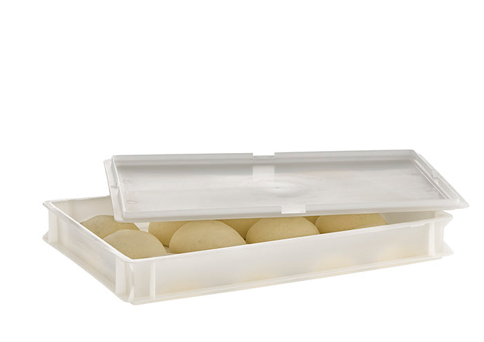 Pizzaballenbehälter HDPE weiß (Größe 60 x 40 x 7,5 cm)