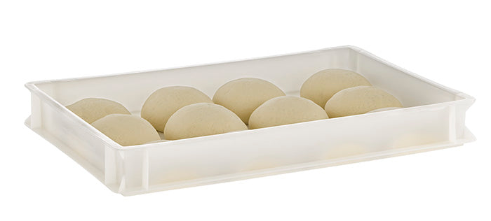 Pizzaballenbehälter HDPE weiß (Größe 60 x 40 x 7,5 cm)