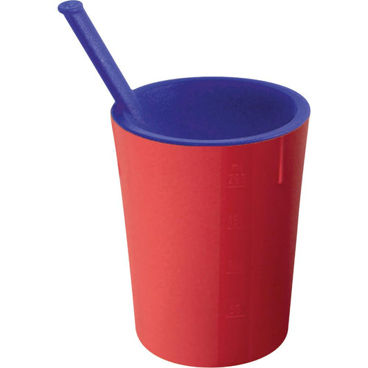 MEDICAL Trinkhilfebecher 20 cl - Ø 73 x 92 mm (PP blau/rot)
