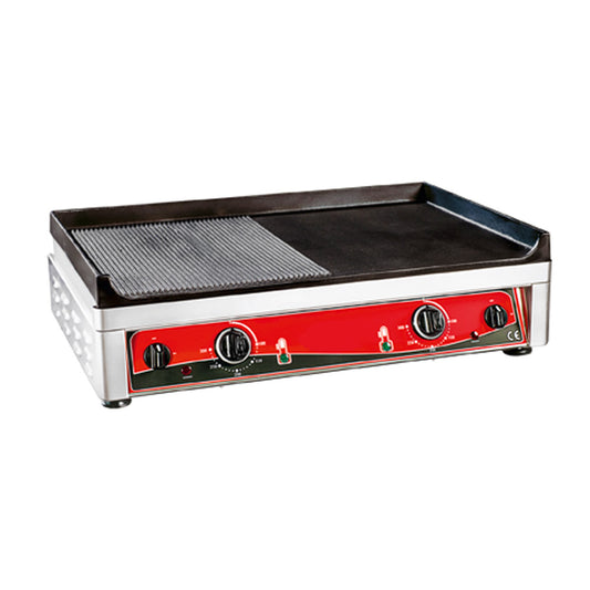 GMG Elektro-Grillplatte 70x50 ½ glatt, ½ gerillt - Tischgerät