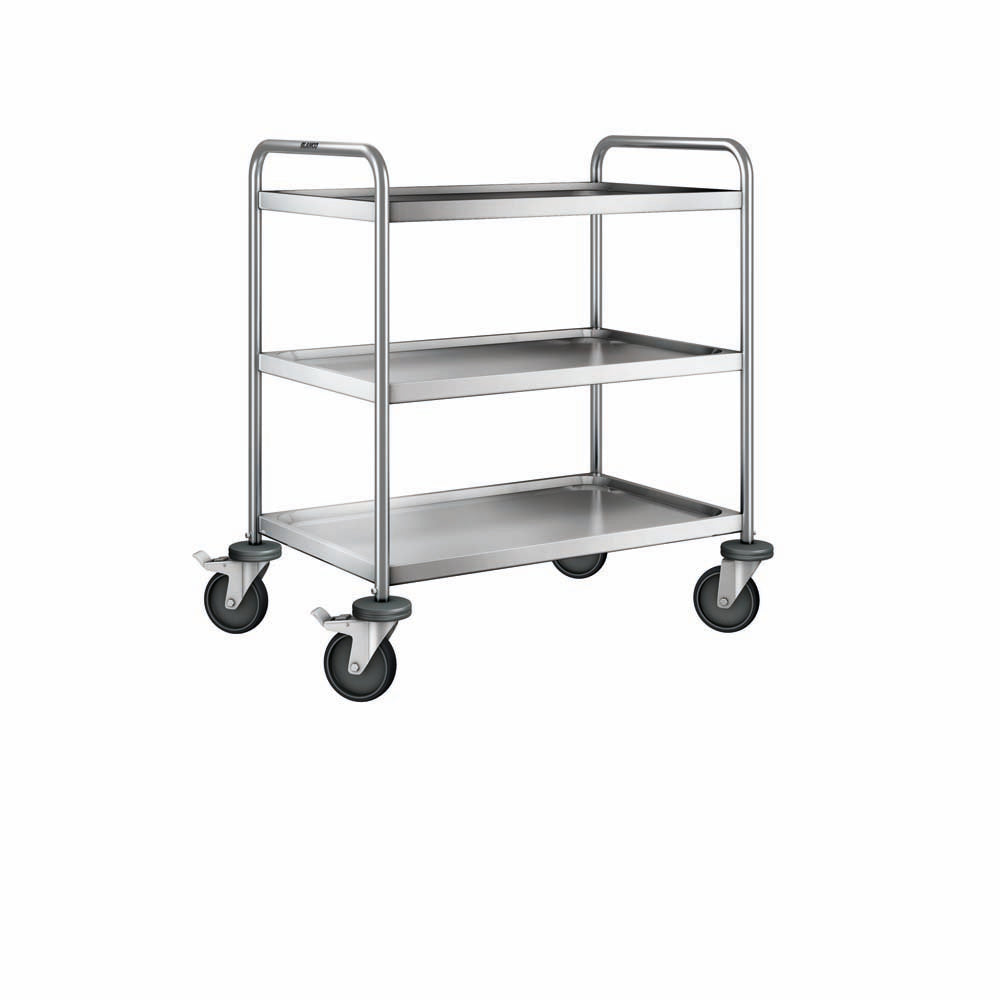 SW 8x5-3 Servierwagen 3-bordig (80 x 50 cm) - stahlverzinkte Rollen