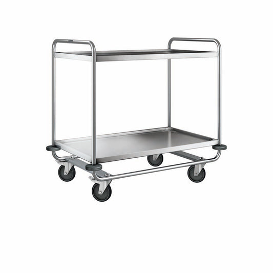 SW 10x6-2 Servierwagen 2-bordig (100 x 60 cm) - stahlverzinkte Rollen