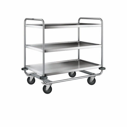 SW 10x6-3 Servierwagen 3-bordig (100 x 60 cm) - stahlverzinkte Rollen