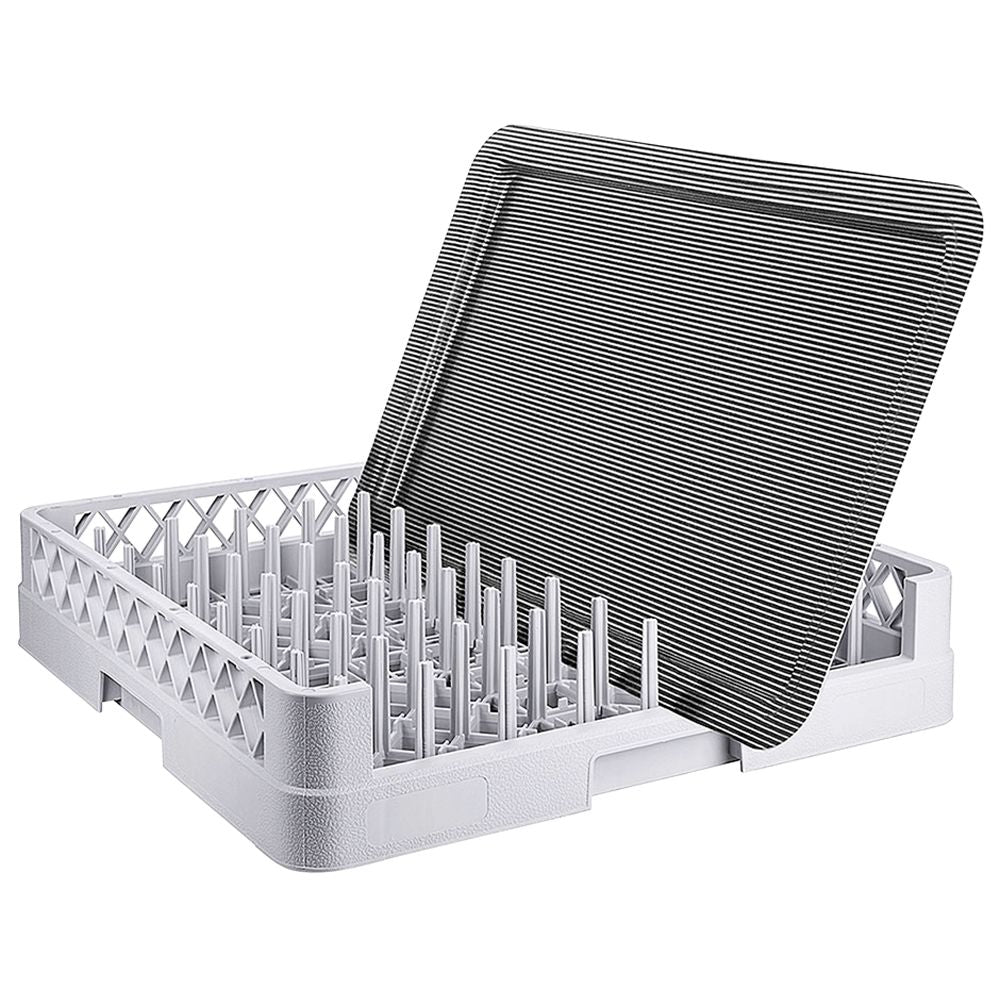 Geschirrspülkorb für Tabletts - eine Seite offen - Grau