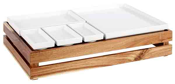 Holzkiste 55,5 x 35 x 10,5 cm (zu GN 1/1) - Akazie natur