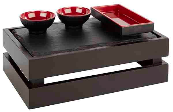 Holzkiste 29 x 18,5 x 10,5 cm (zu GN 1/4) - Akazie schwarz