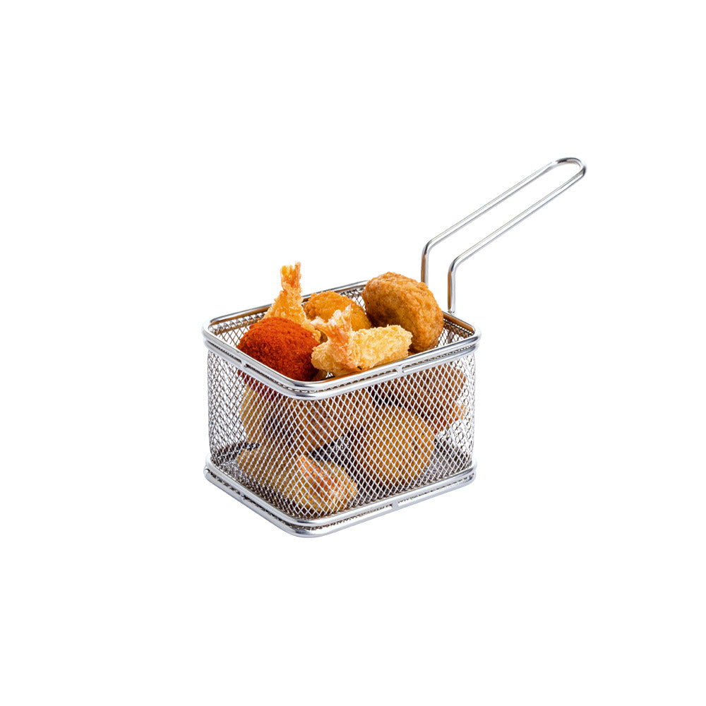 SNACK-HOLDER - Servier-Frittierkorb 9,5 x 8 x 6,5 cm - Grifflänge 8 cm
