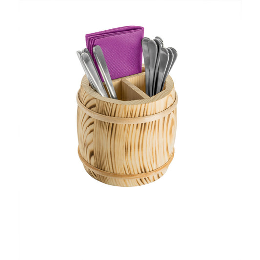 FASS Besteckbehälter - (Ø 16,4 x 15 cm) - Fichten-Holz