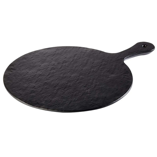 SLATE Platte Ø 30 cm mit Griff 12 cm - Melamin - Schieferoptik