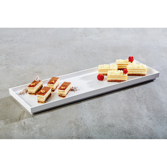 ASIA PLUS Buffettablett GN 2/4 - 53 x 16,2 x 3 cm, Melamin - Weiß