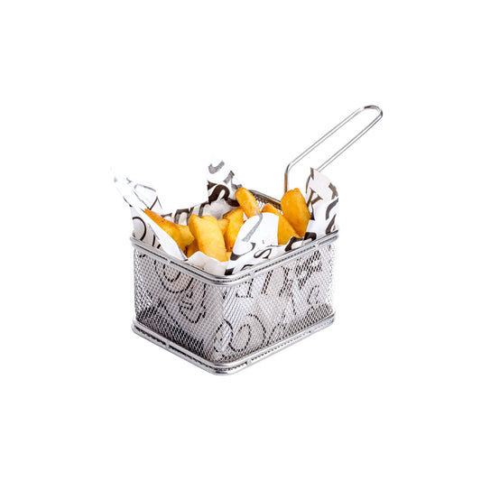 SNACK-HOLDER - Servier-Frittierkorb 12 x 10 x 8 cm - Grifflänge 8,5 cm