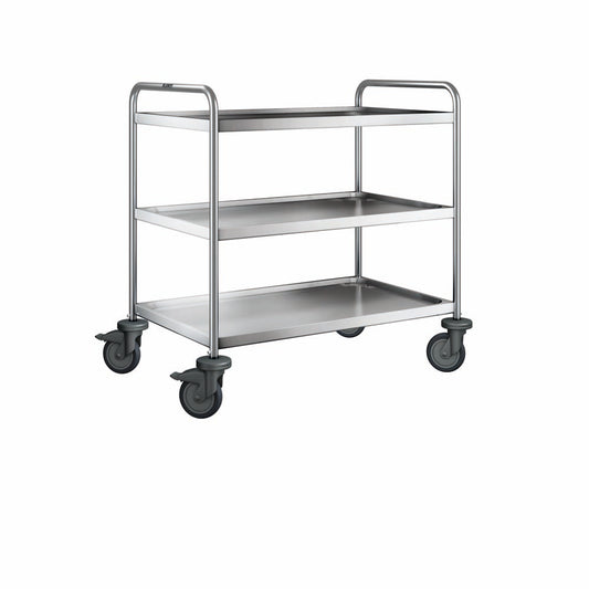 SW 9x6-3 Servierwagen 3-bordig (90 x 55 cm) - Kunststoffrollen
