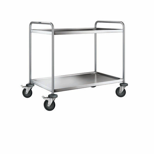 SW 10x6-2 Servierwagen 2-bordig (100 x 60 cm) - stahlverzinkte Rollen