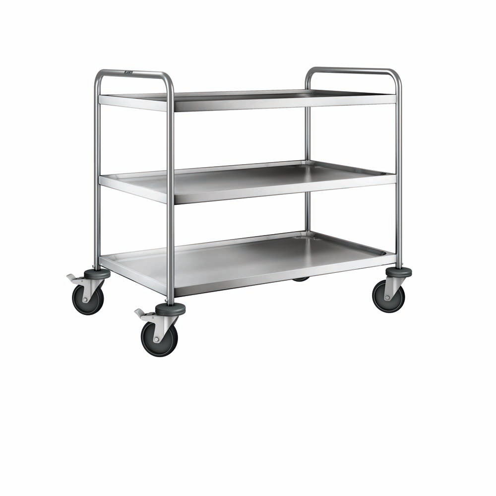 SW 10x6-3 Servierwagen 3-bordig (100 x 60 cm) - stahlverzinkte Rollen