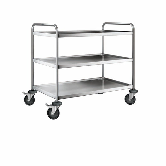 SW 10x6-3 Servierwagen 3-bordig (100 x 60 cm) - stahlverzinkte Rollen