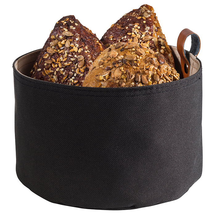 Brottasche beige/schwarz - Kunstfaser - Ø 17 x 11,5 cm