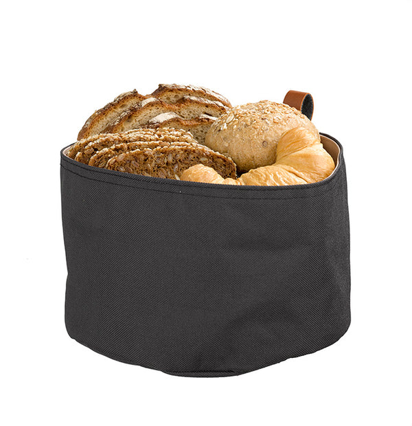 Brottasche beige/schwarz - Kunstfaser - Ø 20 x 13,5 cm