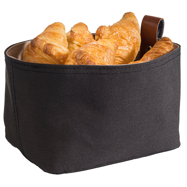 Brottasche beige/schwarz - Kunstfaser - 19 x 11 x 10,5 cm