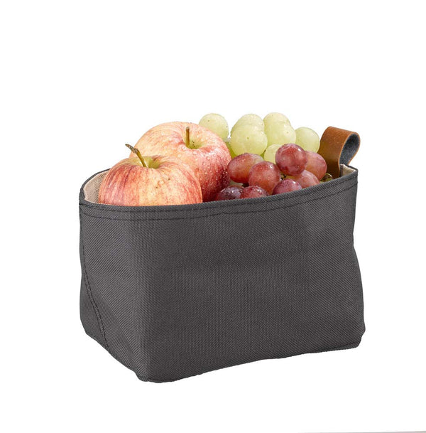 Brottasche beige/schwarz - Kunstfaser - 19 x 11 x 10,5 cm