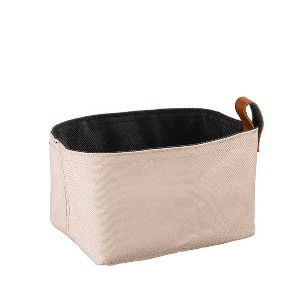 Brottasche beige/schwarz - Kunstfaser - 19 x 11 x 10,5 cm