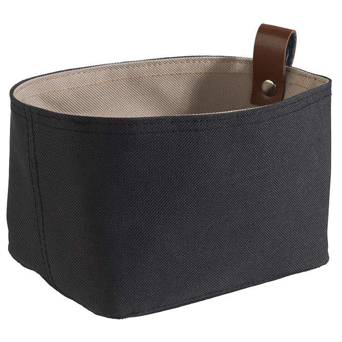 Brottasche beige/schwarz - Kunstfaser - 19 x 11 x 10,5 cm