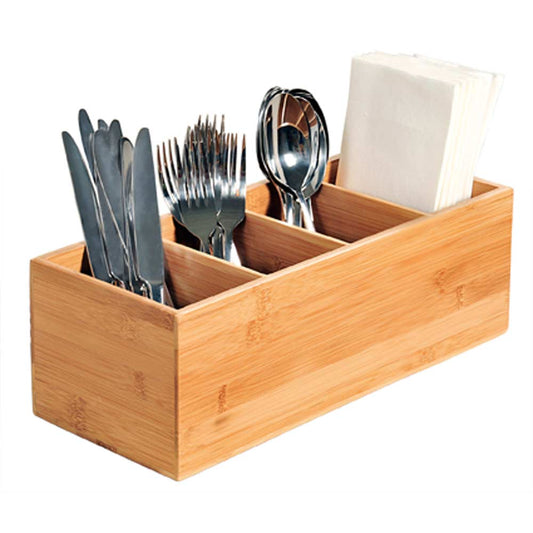 BAMBUS Besteckkasten (4-fach) - 35 x 14 x 12 cm