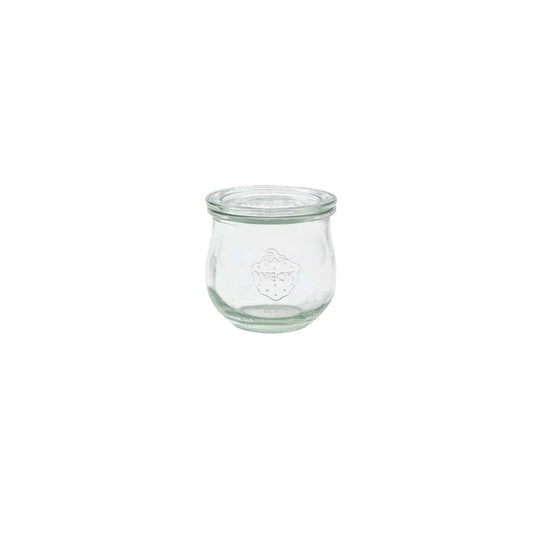 WECK Glas # 746 - Inhalt 370 ml (6er Set mit Deckel /Rundrand 80 mm - Ø 8 x 8,6 cm)