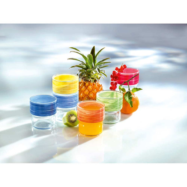 BRUSH LOG Trinkglas (stapelbar) - 22 cl - (Ø 7,3 x 7,9 cm) - ungeeicht - Orange