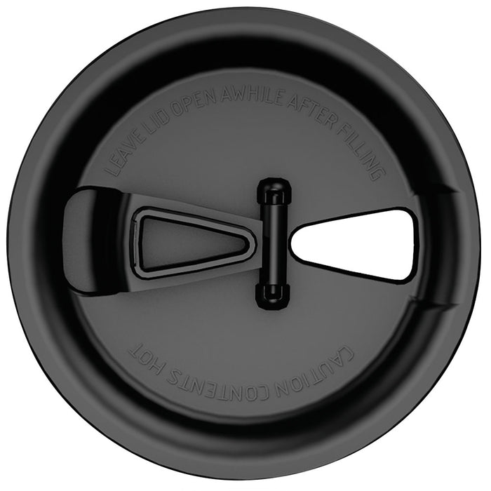 MODELL 1214 Coffee-to-go Mehrweg-Universaldeckel Ø 95 mm - Schwarz (TPE) Verschluß (PP)