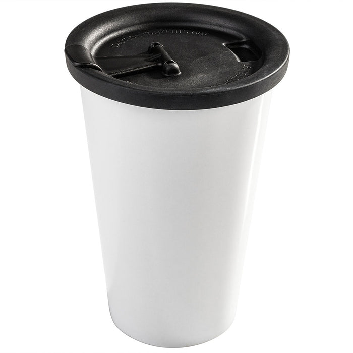 MODELL 1214 Coffee-to-go Mehrweg-Universaldeckel Ø 95 mm - Schwarz (TPE) Verschluß (PP)