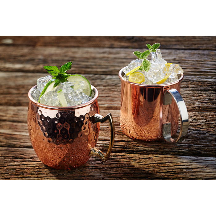 MOSCOW MULE Henkelbecher - 0,5 l - Kupfer-Look Hammerschlag glänzend