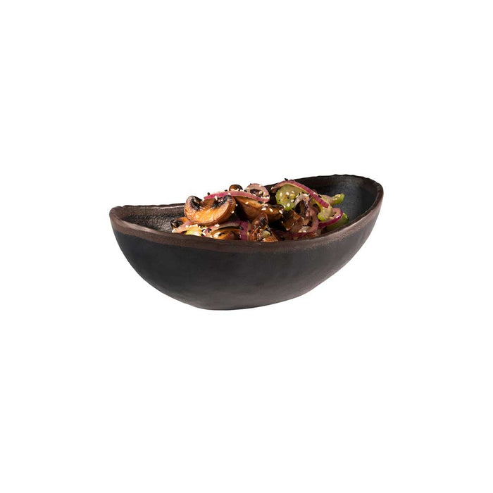 MARONE Schüssel oval 22 x 13 x 7,5 cm, Melamin - Schwarz/Braun