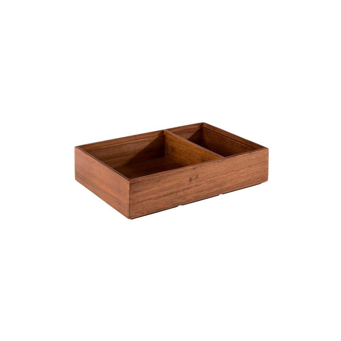 WOODY Holzbox 2-fach - 22,5 x 15 x 5,5 cm, Akazienholz