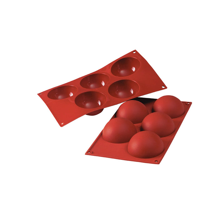 Silikonbackform für 5 Halbkugeln - Ø 8 x 4 cm