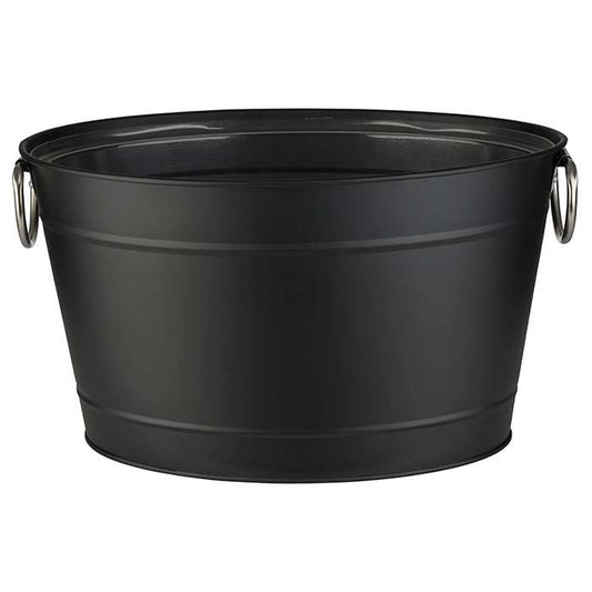 TIN Getränkewanne verzinkt - 40 x 28 x 22 cm (Inhalt 11 l) - Schwarz