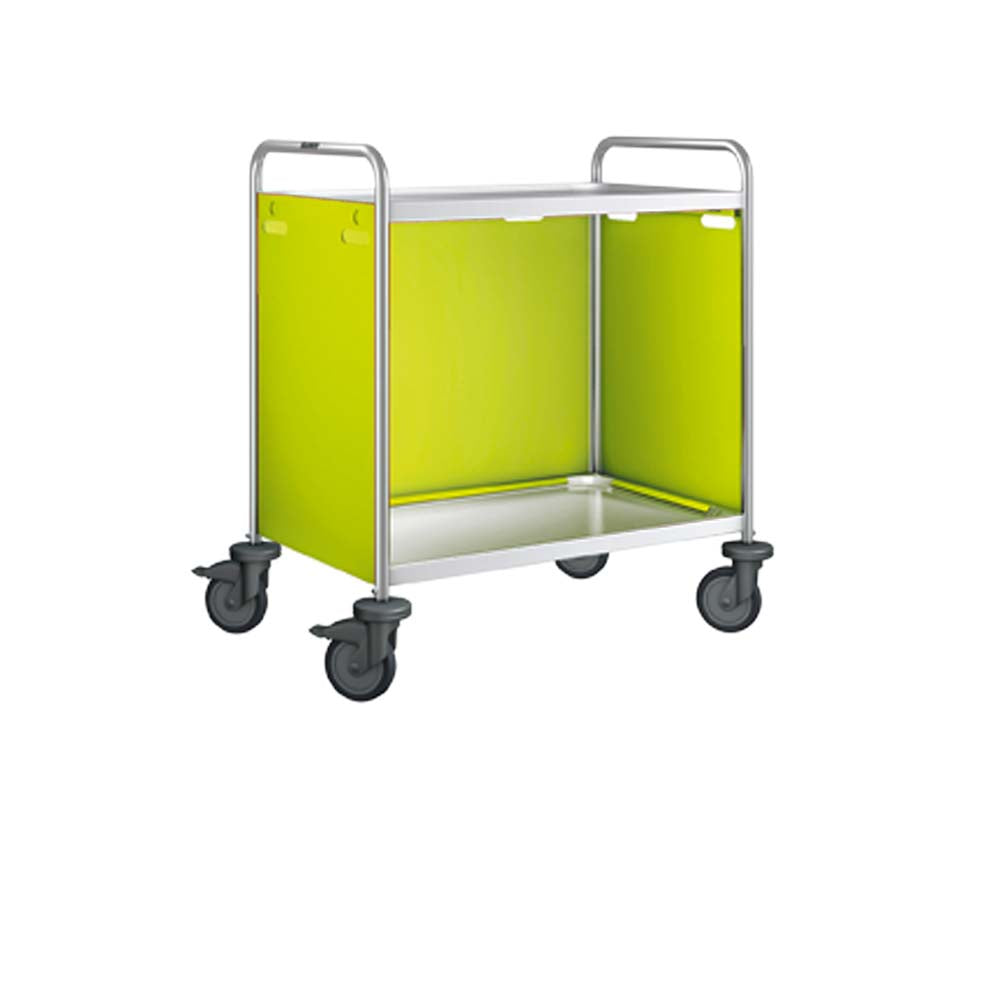 KIDS Servierwagen "SW 6x4-2" - 2 Böden (60 x 40 cm) mit Verkleidung 3-seitig - Limette