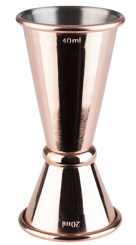 Barmaß Jigger - Ø 4,5 x 9 cm (2/4 cl mit Füllstrich) - Edelstahl Kupfer-Look