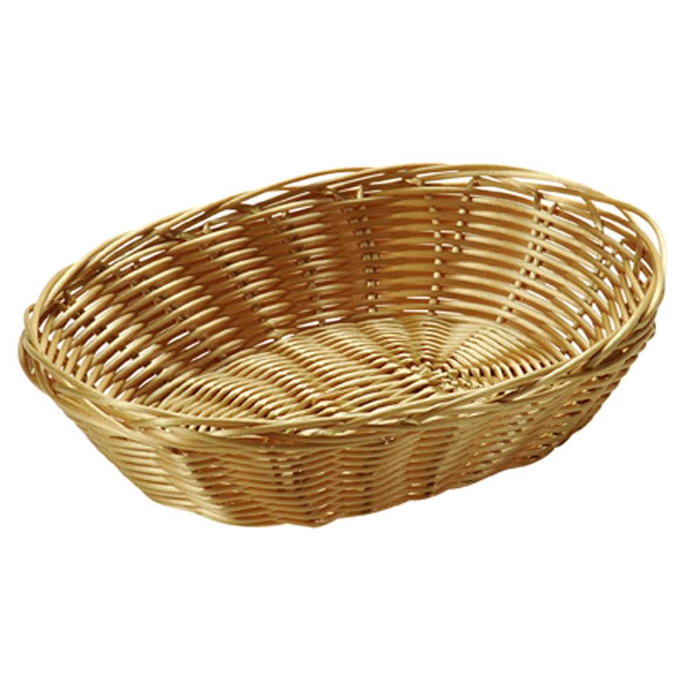 PE-Flechtkorb oval - 21 x 17 x 6 cm - Hellbraun