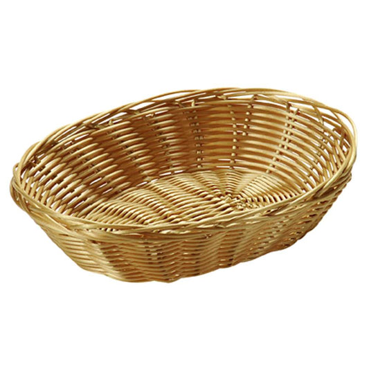 PE-Flechtkorb oval - 21 x 17 x 6 cm - Hellbraun