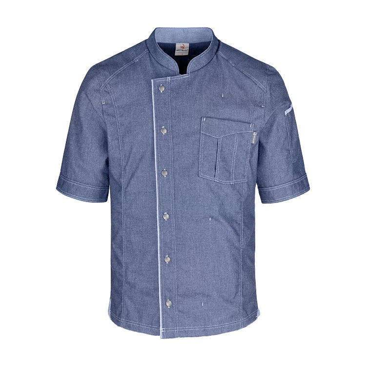 Herren-Kochjacke (Halbarm) - Jeans - L