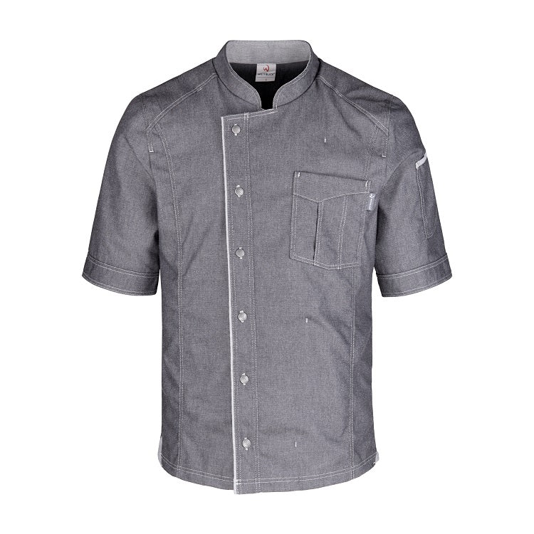 Herren-Kochjacke (Halbarm) - Grau - XL